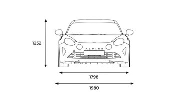 Alpine A110 GT - front dimensions