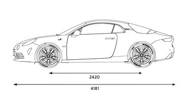 Alpine A110 GT - side dimensions