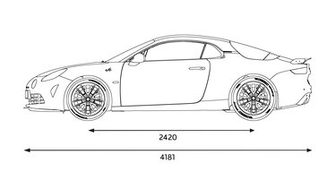 Alpine A110 S - side dimensions
