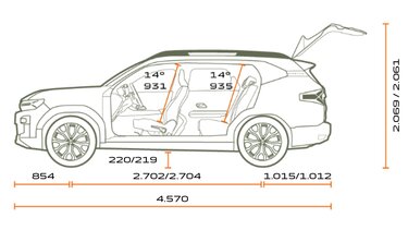 Abmessungen – Dacia Bigster 