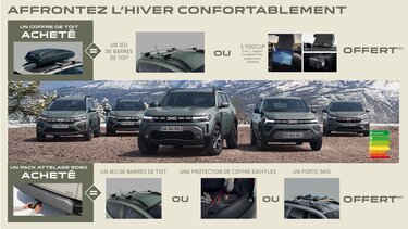 Offres accessoires hiver - Dacia Nouveau Duster et Jogger