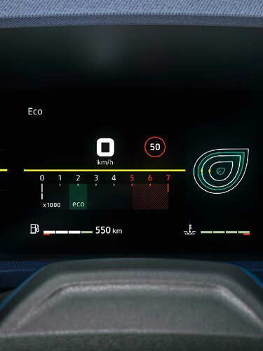 7” digital instruction panel - Dacia Bigster Essential