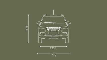 Dacia Spring dimensioni muso