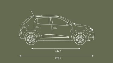 Dacia Spring – Abmessungen seitlich