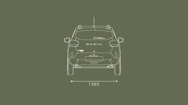Zadné rozmery Nového modelu Dacia Spring
