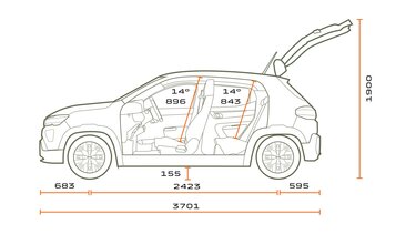 Dacia Spring – rozměry