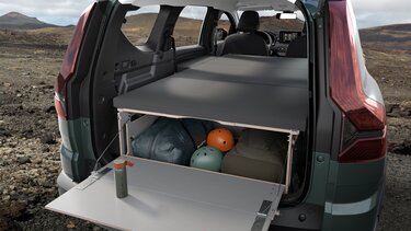 Dacia Jogger Pack Sleep : aménagement intérieur camping