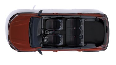 Nieuwe Dacia Jogger - interieur van auto met 5 zitplaatsen 