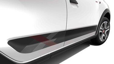 Dacia Sandero Stepway série limitée Techroad - Vue du stripping extérieur