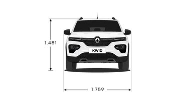 Dimensões da frente do KWID