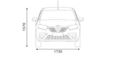 Renault SANDERO - dimensões da frente