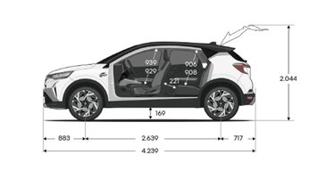 Abmessungen Höhe  – Renault Captur E-Tech Full Hybrid