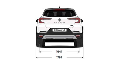 medidas parte trasera de Renault captur