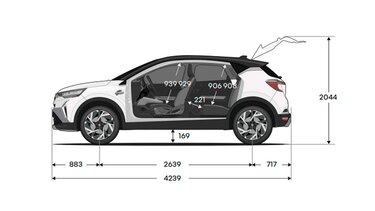 dimensiones exteriores de Renault captur”