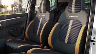 KWID - Metal Mustard and White upholstery with stripe  embossing 