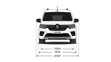 Dimensions de la face avant de Kangoo E-Tech tric - Combispace familial | Renault