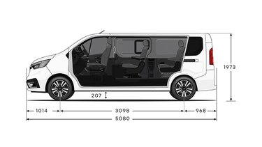 Renault Trafic SpaceClass - wymiary z profilu