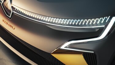 Renault MEGANE eVISION schuin van voren verlichting koplampen