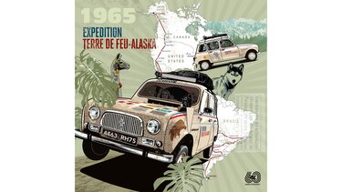 Ilustración Greg - Renault 4 - Tierra del Fuego