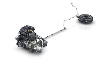 LPG-tank en motor van van Renault