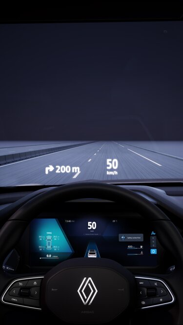 Renault Koleos full hybrid E-Tech - head-up display
