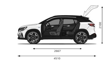 Seitliche Abmessungen – Modulares Design – Renault Austral E-Tech Full Hybrid