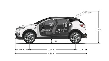 Dimensions hauteur - Renault Captur E-Tech full hybrid