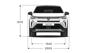 Dimensioni lato posteriore - Renault Captur E-Tech full hybrid