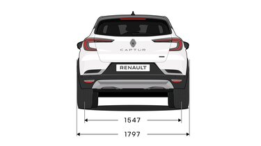 Dimensions - vue arrière - Renault Captur E-Tech full hybrid