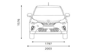 Renault CAPTUR, dimensioner foran