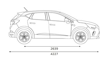 Размери на Renault CAPTUR отстрани