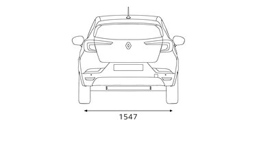 Renault CAPTUR - Afmetingen achterkant