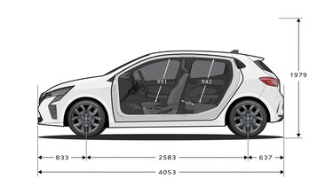 afmetingen - modulair design - Renault Clio E-Tech full hybrid
