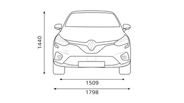 Renault CLIO dimensions front end