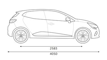 Renault CLIO side dimensions