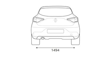 Dimensioni posteriori di Renault CLIO