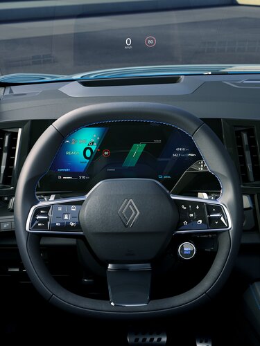 Renault Rafale E-Tech hybrid - ecran multimedia - openR - afișaj pe parbriz