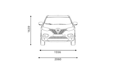 Размери на Renault KADJAR отпред