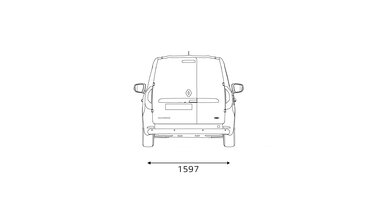 Nouveau Renault Kangoo Van E-Tech 100% electric – dimensions arrière