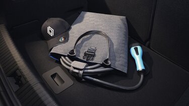 Renault Megane E-Tech 100% electric - akcesoria - torba i pasek na rzep do spinania kabla