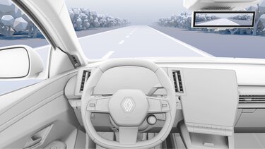 Renault Megane E-Tech 100% electric - widok wsteczny za pomocą kamery