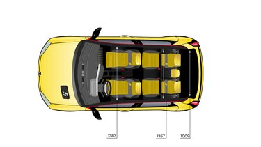 Dimensions - vue d'en haut - Renault 5 E-Tech 100% électrique