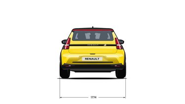 Dimensions face arrière- Renault 5 E-Tech 100% electrique