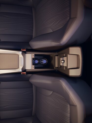 high centre console with cooling storage