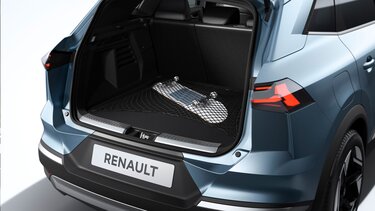 Renault Symbioz E-Tech full hybrid - seuil de coffre et filet de coffre