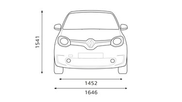 Renault TWINGO dimensions face