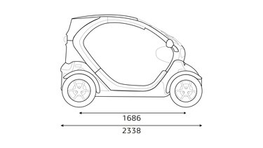 Renault TWIZY side dimensions