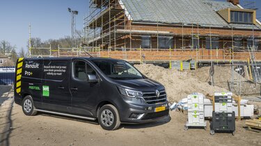 Renault bedrijfswagen bouwterrein
