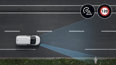 Renault Kangoo E-Tech - trafik işareti tanıma sistemi