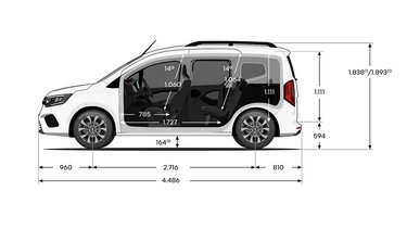 KANGOO yan boyutları